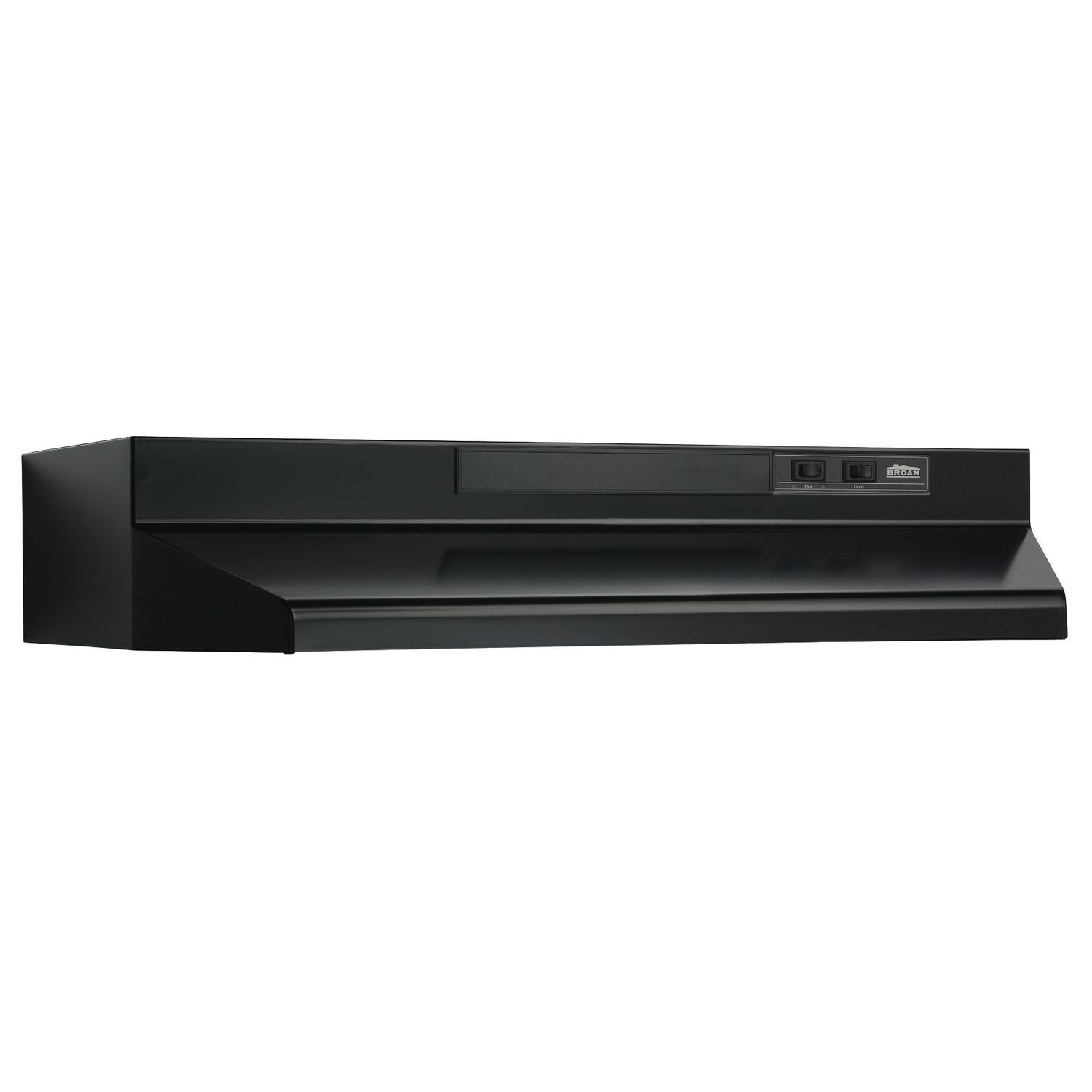 Broan® 30-Inch Convertible Under-Cabinet Range Hood, 230 Max Blower CFM, Black