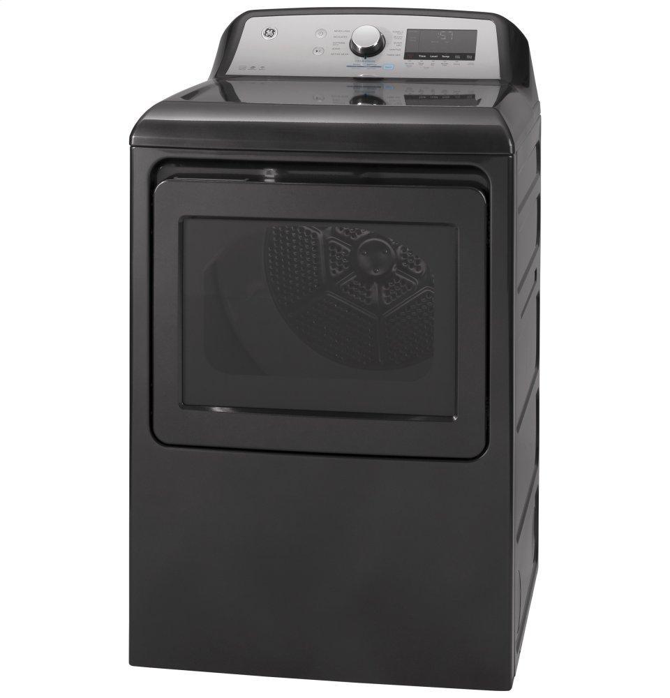 GE® 7.4 cu. ft. Capacity Smart aluminized alloy drum Electric Dryer with Sanitize Cycle and Sensor Dry