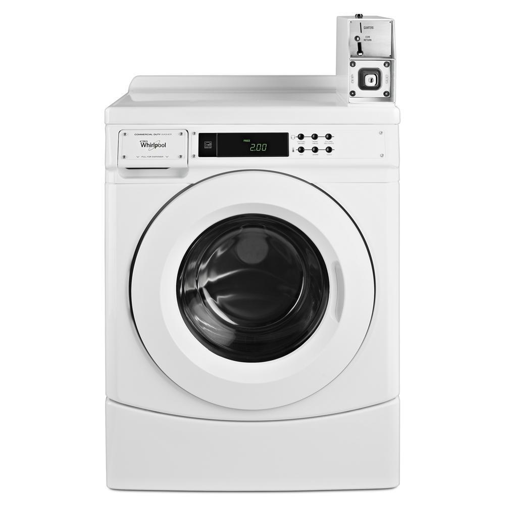 Whirlpool CHW9150GW 27" Commercial High-Efficiency Energy Star-Qualified Front-Load Washer Featuring Factory-Installed Coin Drop with Coin Box