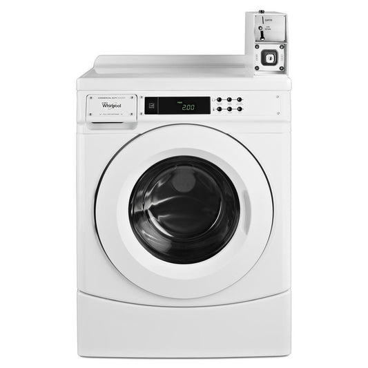 Whirlpool CHW9150GW 27" Commercial High-Efficiency Energy Star-Qualified Front-Load Washer Featuring Factory-Installed Coin Drop with Coin Box