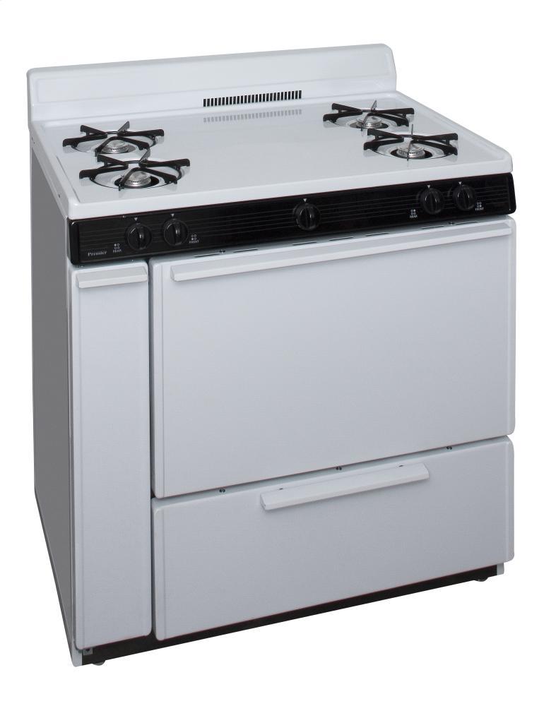 Premier 36 in. Freestanding Gas Range in White