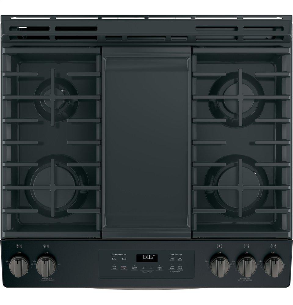 JGSS66FELDS GE® 30" Slide-In Front Control Gas Range