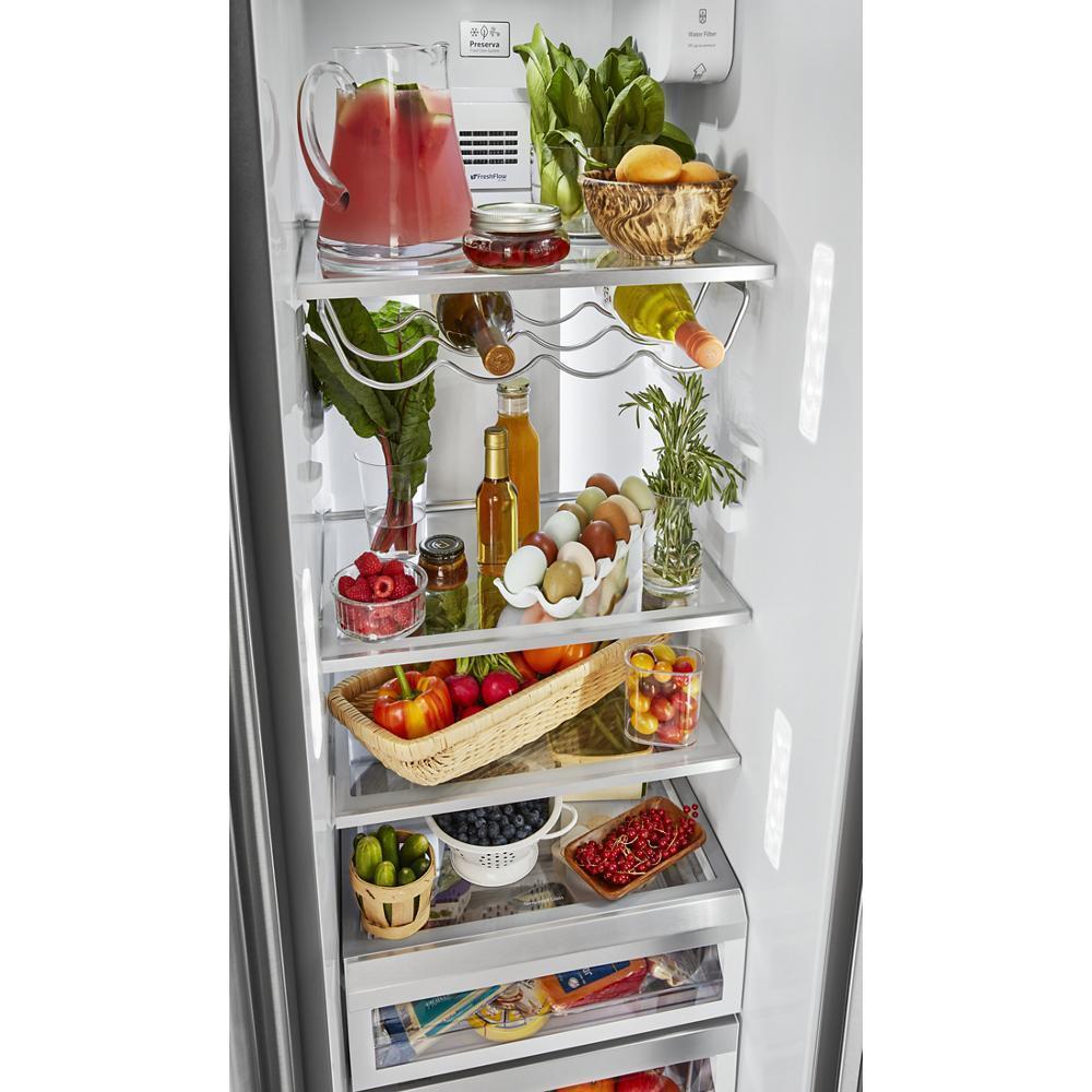 Kitchenaid 22.6 cu ft. Counter-Depth Side-by-Side Refrigerator with Exterior Ice and Water and PrintShield™ finish