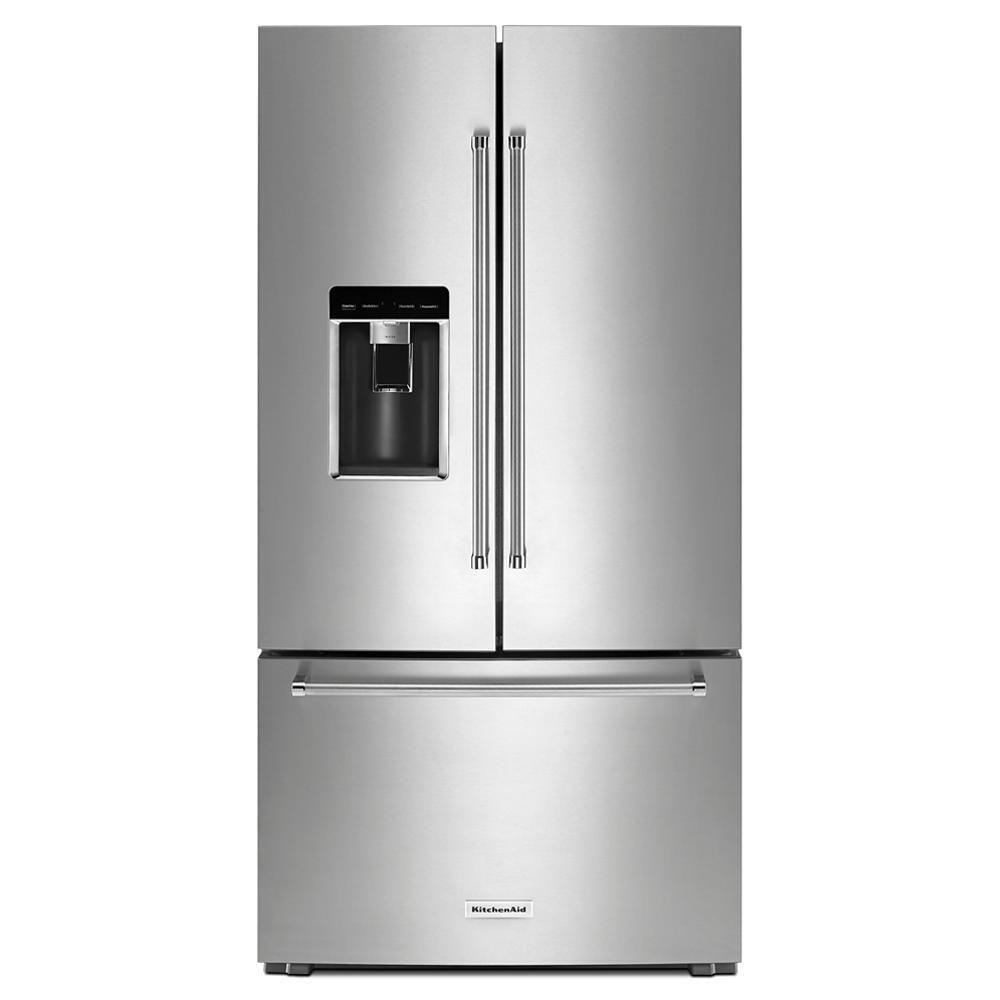 Kitchenaid 23.8 cu. ft. 36" Counter-Depth French Door Platinum Interior Refrigerator with PrintShield™ Finish