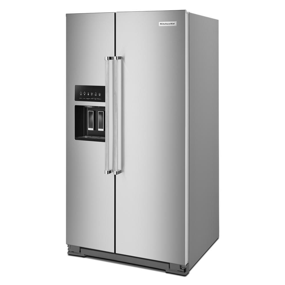 Kitchenaid KRSF705HPS 24.8 cu ft. Side-by-Side Refrigerator with Exterior Ice and Water and PrintShield™ finish