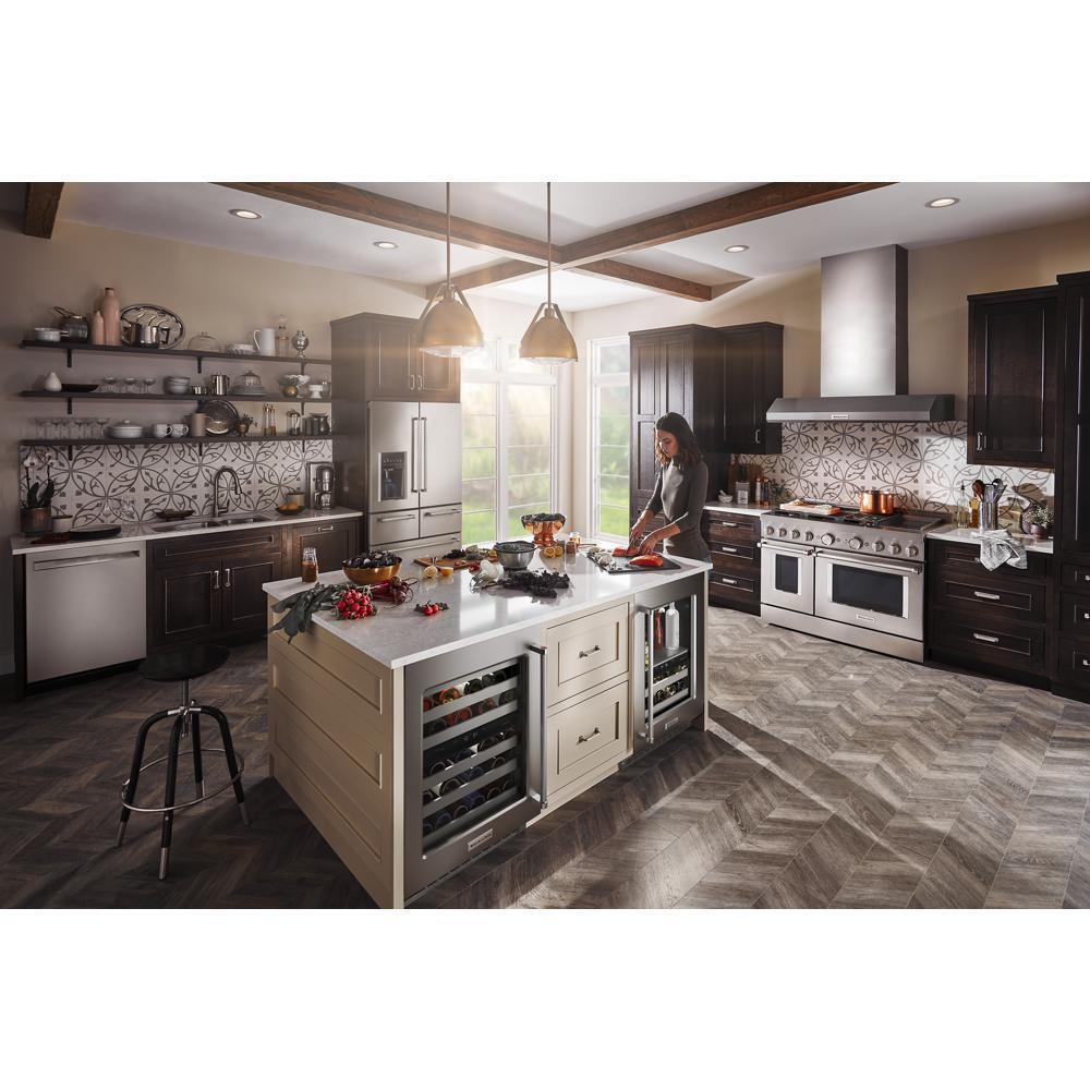 Kitchenaid KUWL314KSS 24" Undercounter Wine Cellar with Glass Door and Metal-Front Racks
