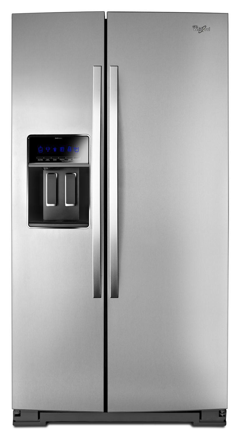 Whirlpool 36-inch Wide Side-by-Side Counter Depth Refrigerator with StoreRight Dual Cooling System - 23 cu. ft. Monochromatic Stainless Steel