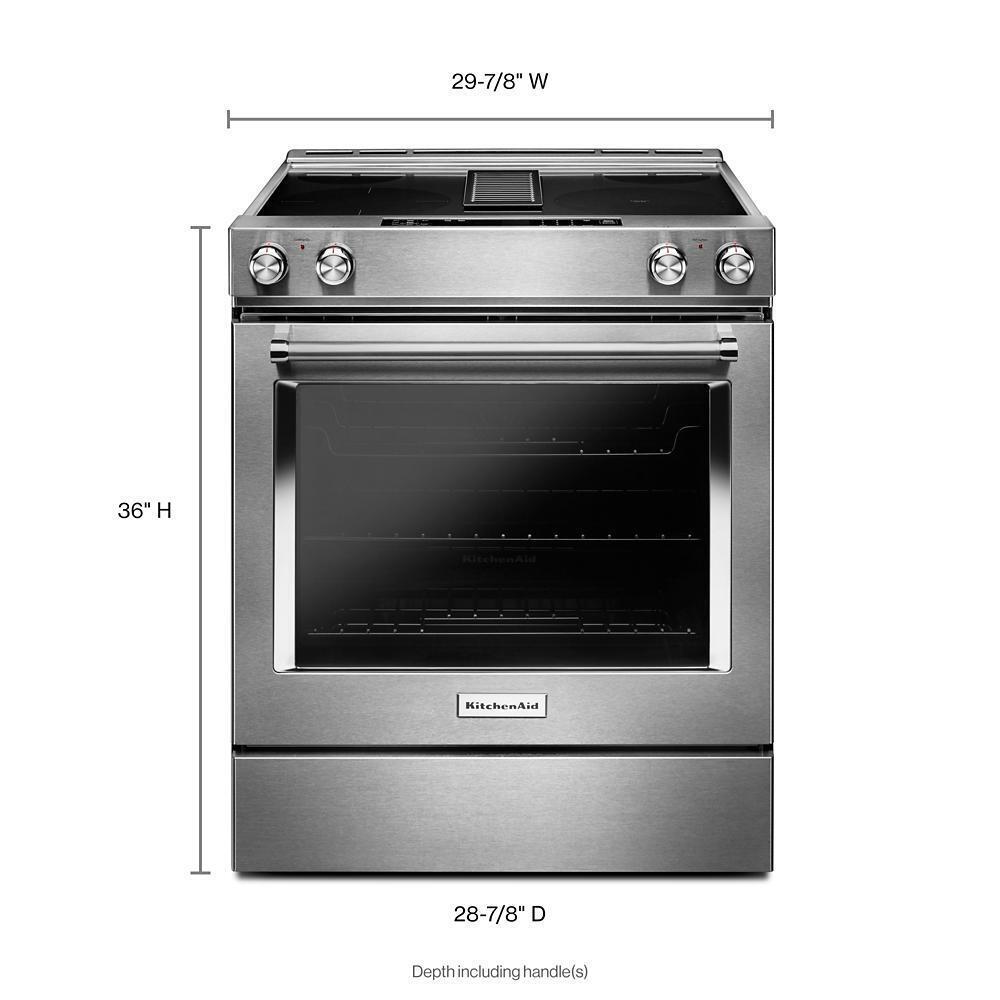 Kitchenaid KSEG950ESS 30-Inch 4-Element Electric Downdraft Slide-In Range