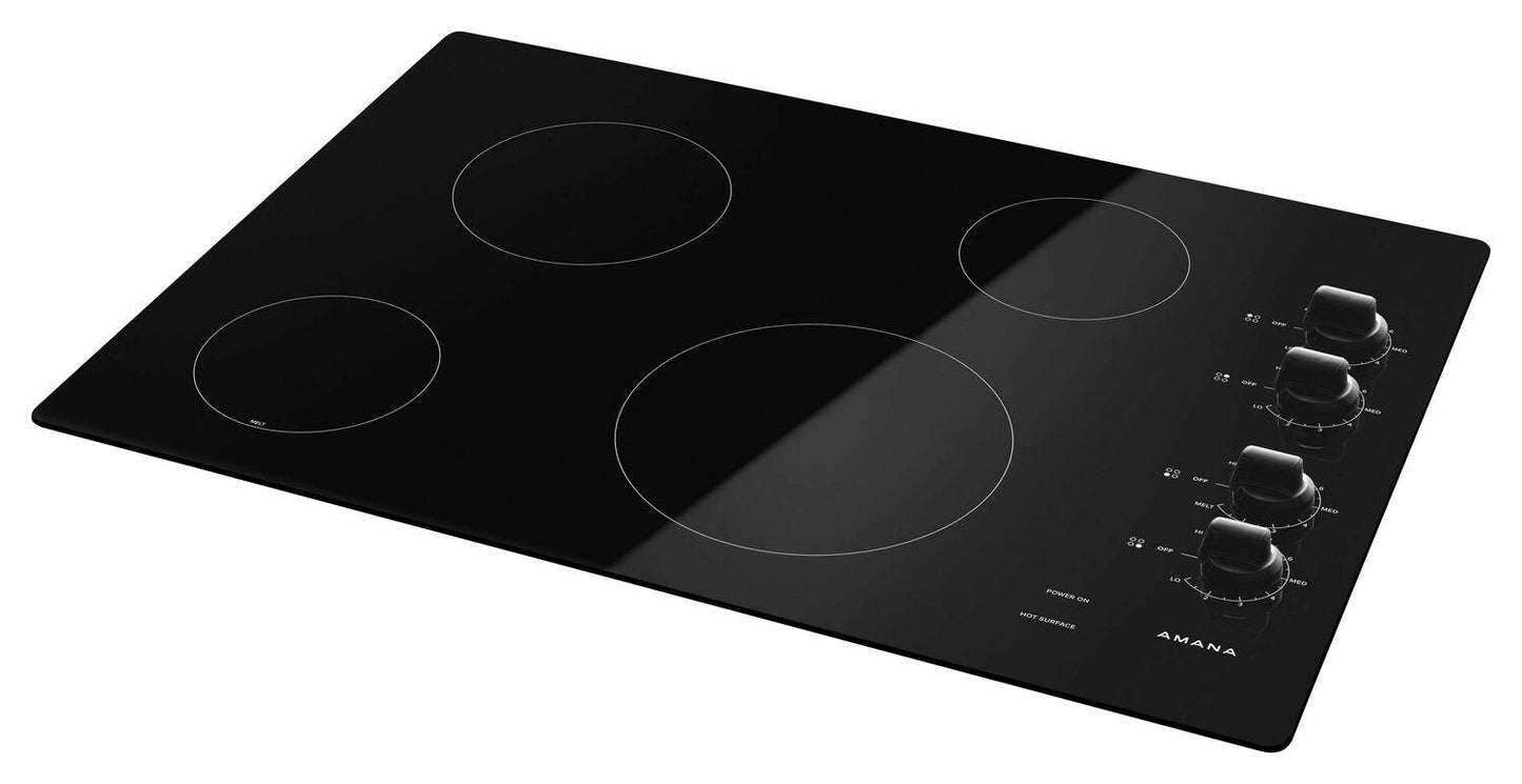 Amana AEC6540KFB 30-inch Electric Cooktop with Multiple Settings - Black