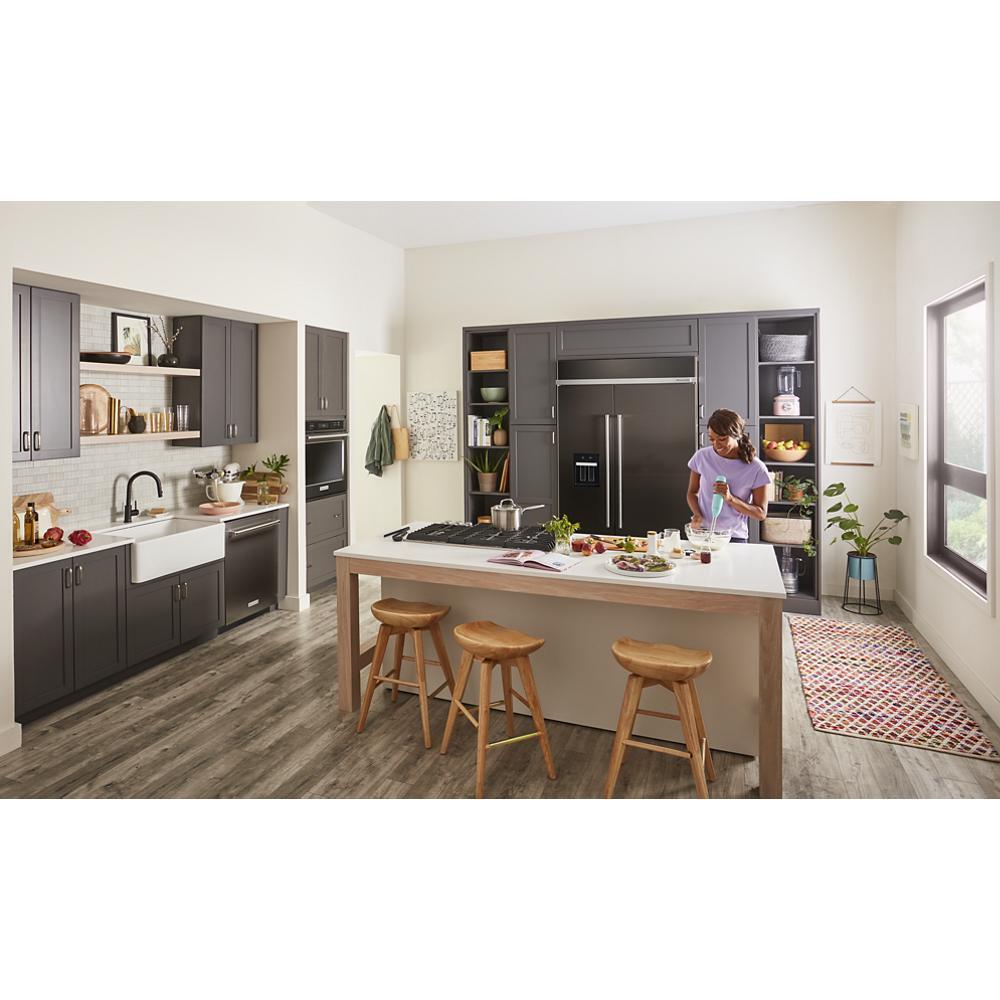 Kitchenaid KURR314KBS 24" Undercounter Refrigerator with Glass Door and Shelves with Metallic Accents and PrintShield™ Finish