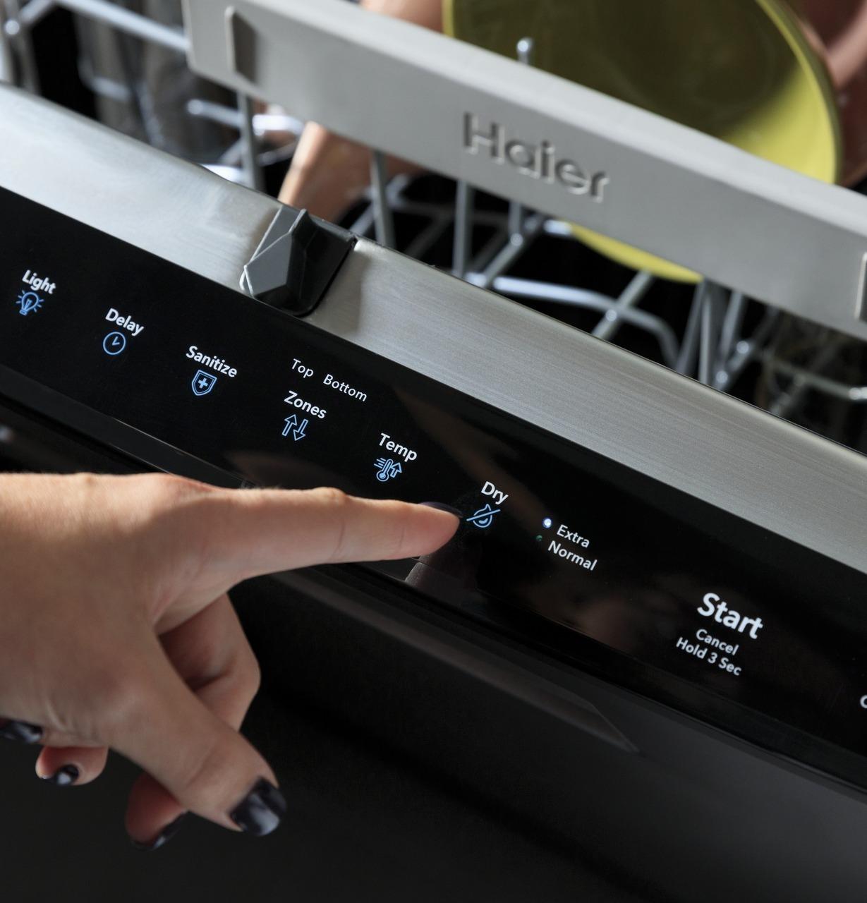 Haier ENERGY STAR® Smart Top Control with Stainless Steel Interior Dishwasher with Sanitize Cycle