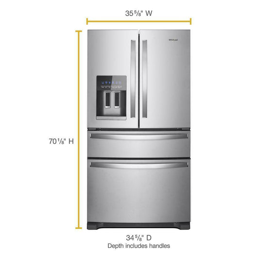 Whirlpool WRX735SDHZ 36-Inch Wide French Door Refrigerator - 25 cu. ft.