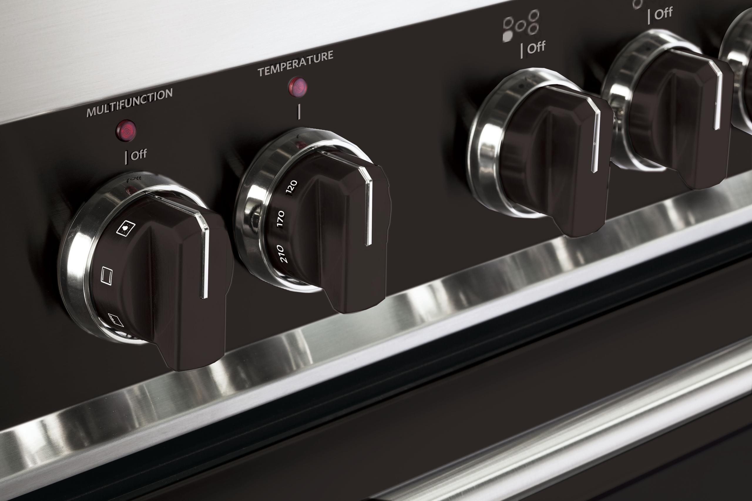 Color Knob Set for Designer Single Oven Electric Range - Black