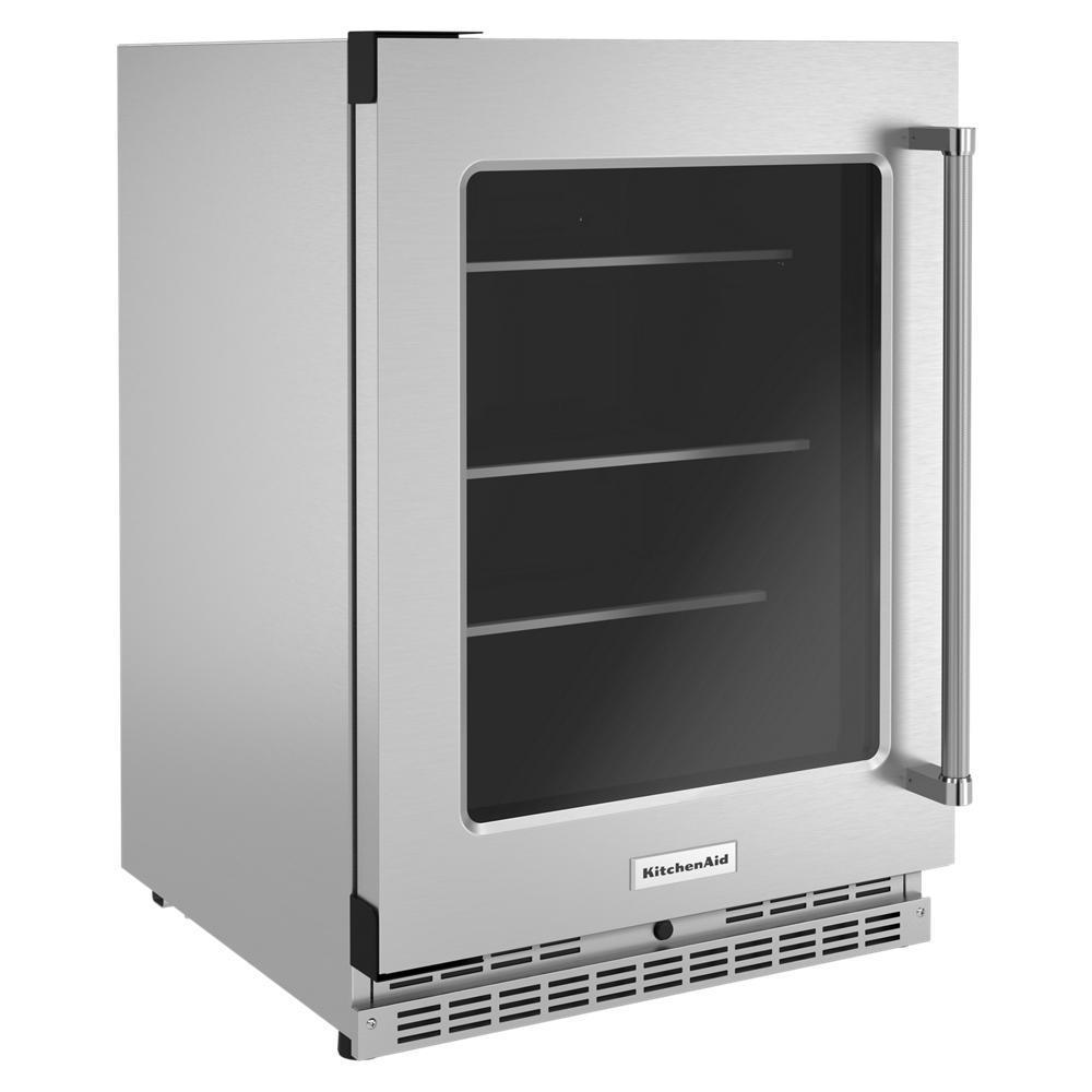 Kitchenaid KURL314KSS 24" Undercounter Refrigerator with Glass Door and Shelves with Metallic Accents