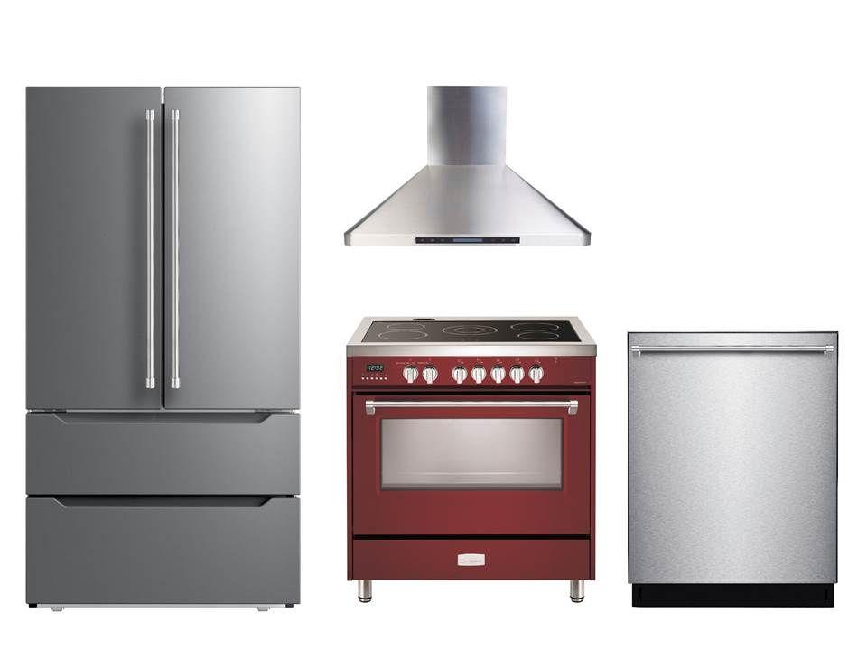 Verona VDFSEE365BU Designer 36" Electric Glass Top Range - Burgundy