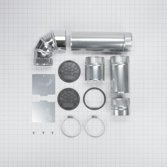Whirlpool W10470674 Dryer 4-Way Side Vent Kit for left, right, and bottom venting.