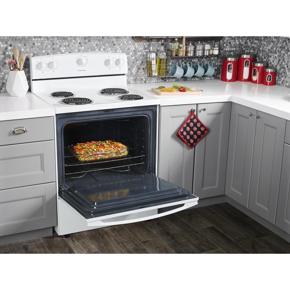 Amana ACR2303MFW 30-inch Amana® Electric Range with Warm Hold