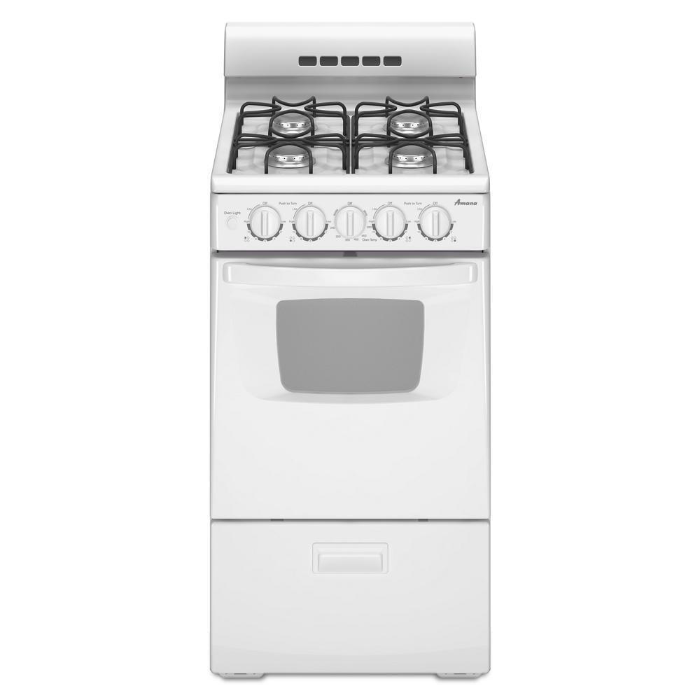 Amana AGG222VDW 20-inch Gas Range with Compact Oven Capacity