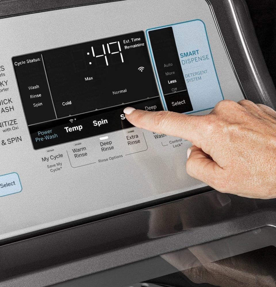 GE® 7.4 cu. ft. Capacity Smart aluminized alloy drum Electric Dryer with Sanitize Cycle and Sensor Dry