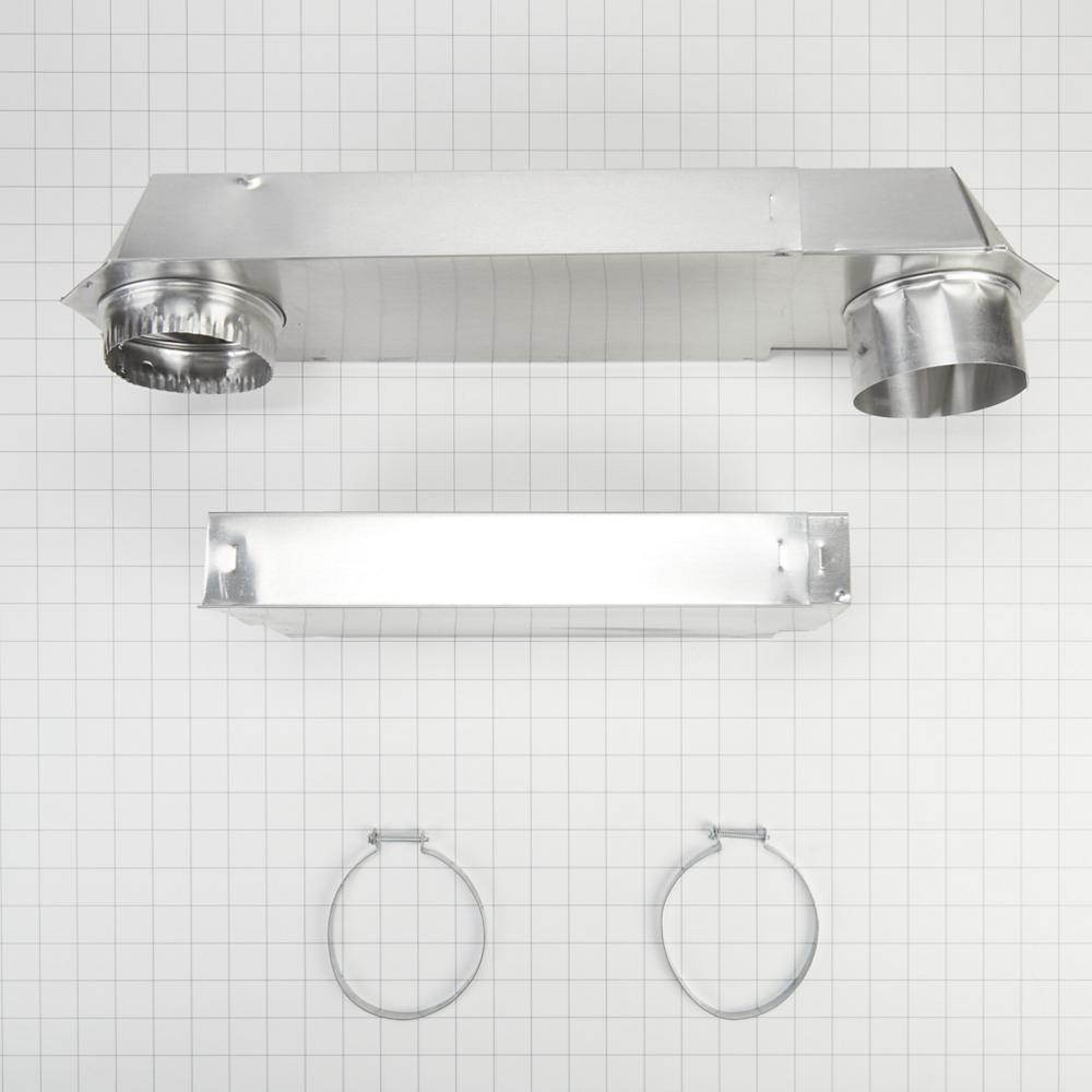 Whirlpool 4396014 29"-50" Dryer Telescoping Vent Periscope for 2.5" clearance, with 1 male snap-lock fitting and 1 draw-band collar