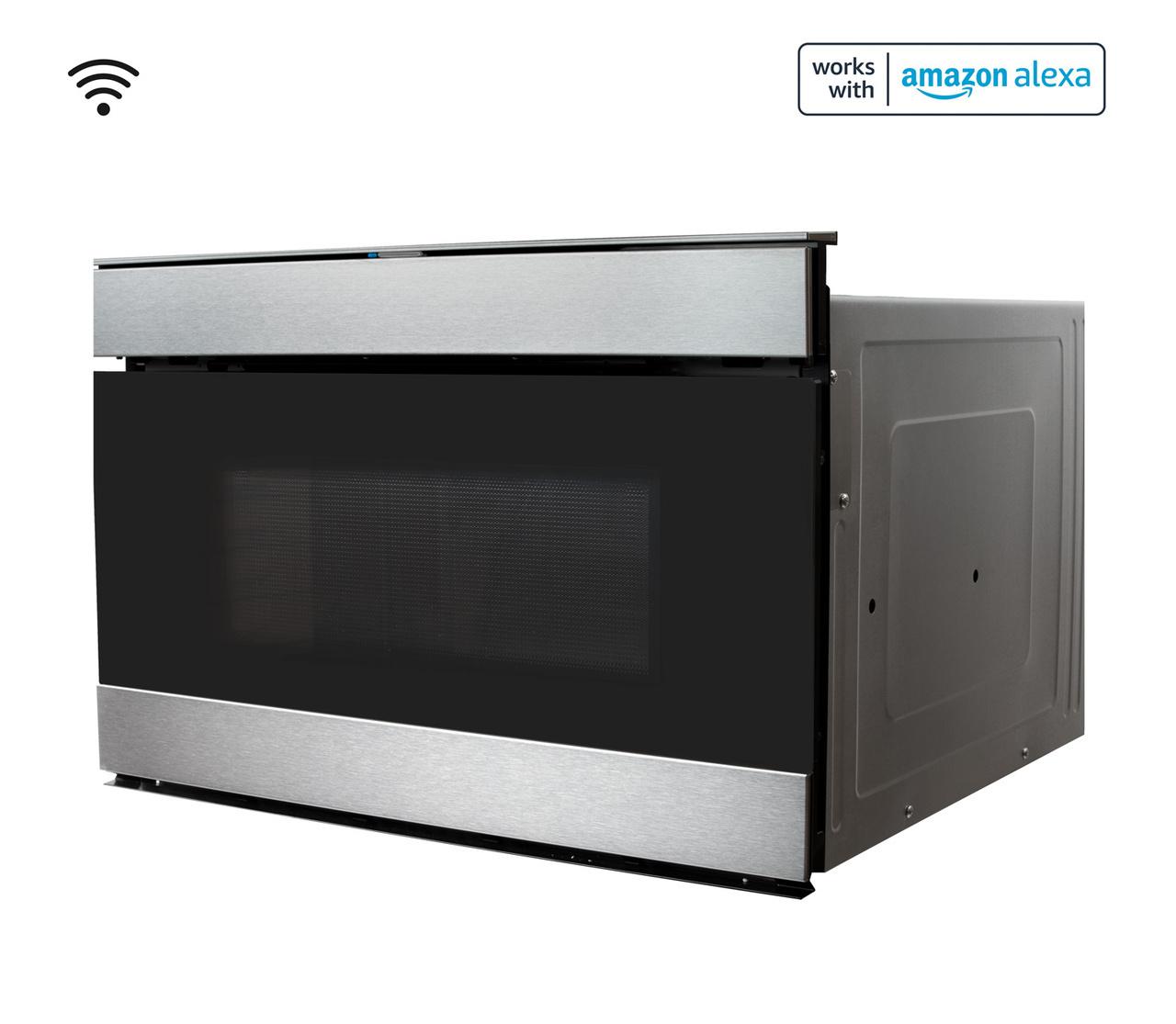 Sharp 24 in. 1.2 cu. ft. 950W Sharp Stainless Steel Smart Easy Wave Open Microwave Drawer Oven