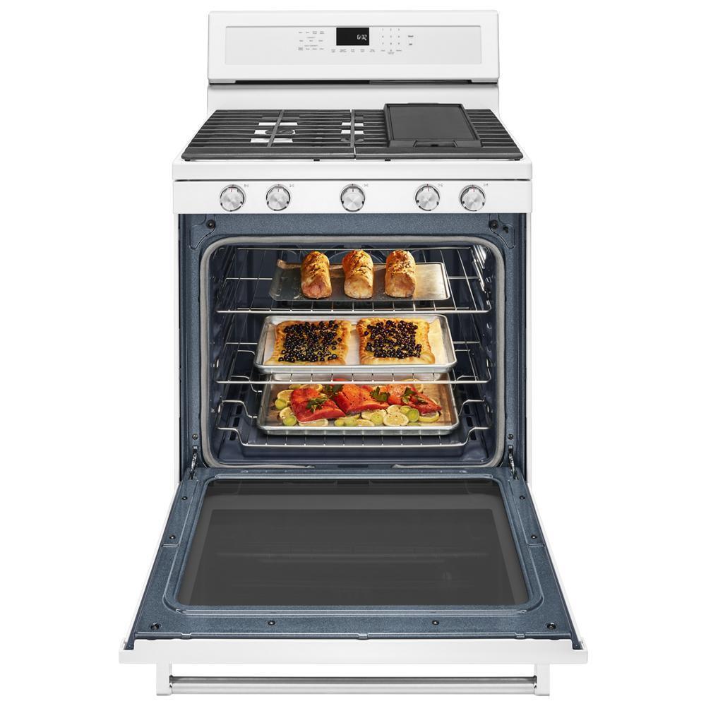 Kitchenaid KFGG500EWH 30-Inch 5-Burner Gas Convection Range