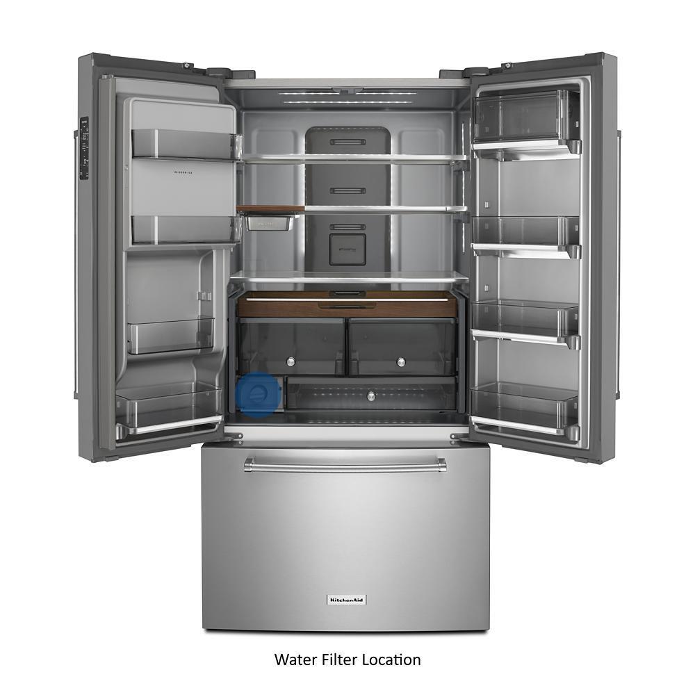 Kitchenaid KRFC704FPS 23.8 cu. ft. 36" Counter-Depth French Door Platinum Interior Refrigerator with PrintShield™ Finish