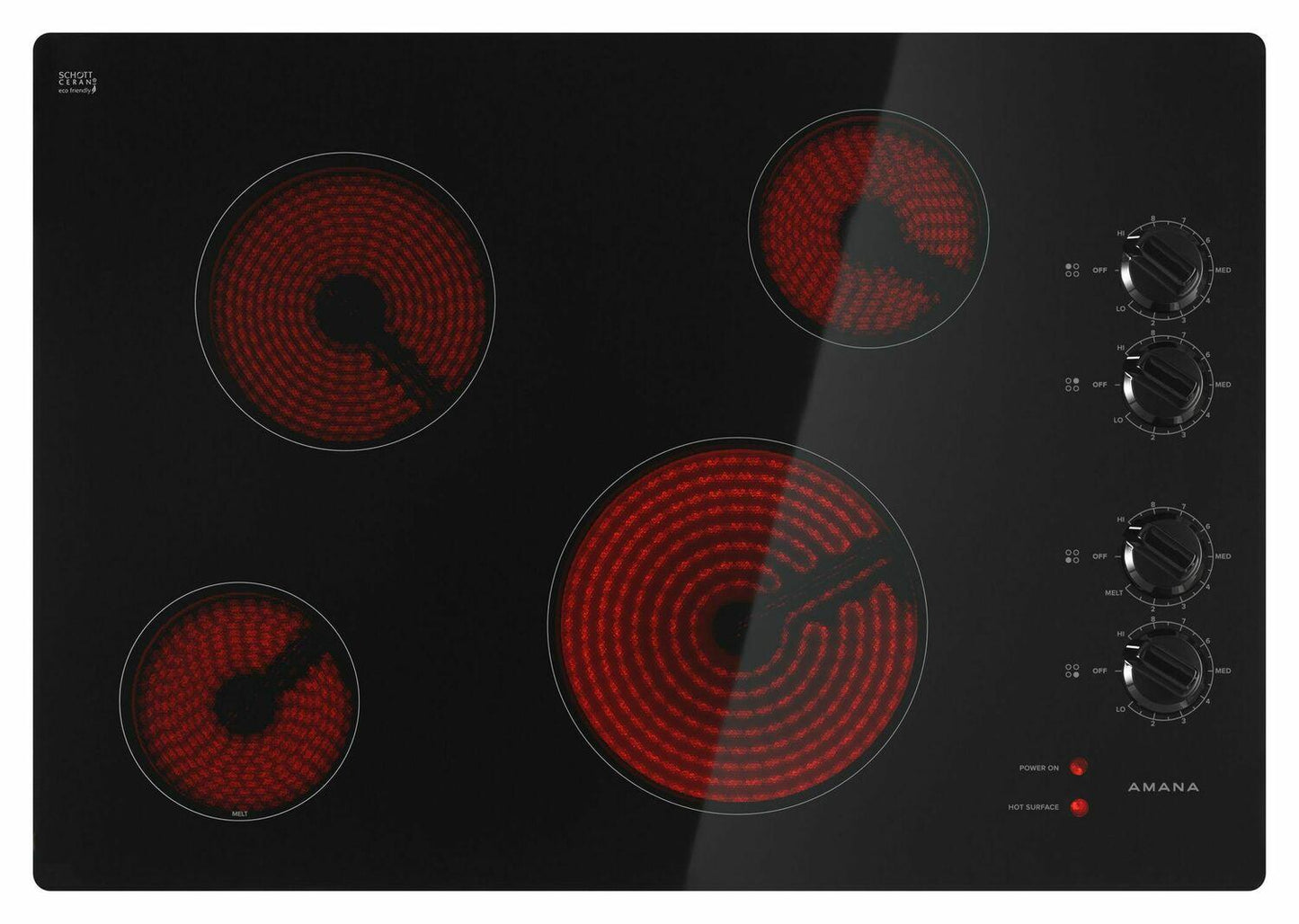 Amana AEC6540KFB 30-inch Electric Cooktop with Multiple Settings - Black