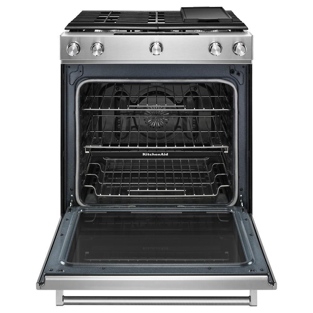 Kitchenaid KSGG700ESS 30-Inch 5-Burner Gas Slide-In Convection Range
