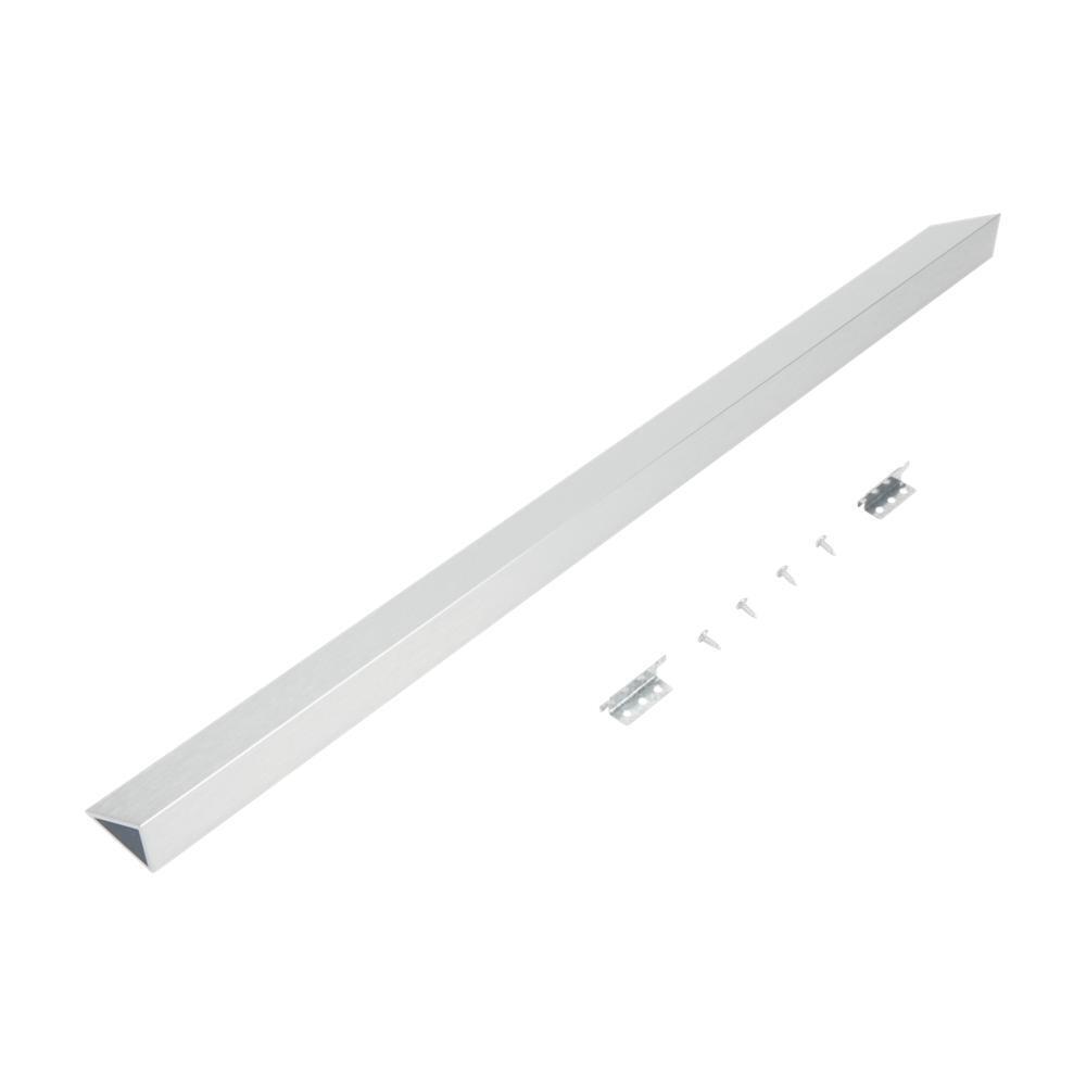 Whirlpool W10113901A Slide-in Range Rear Filler Kit, Stainless Steel, with (1) triangular fill strip, (2) mounting brackets, and two screws