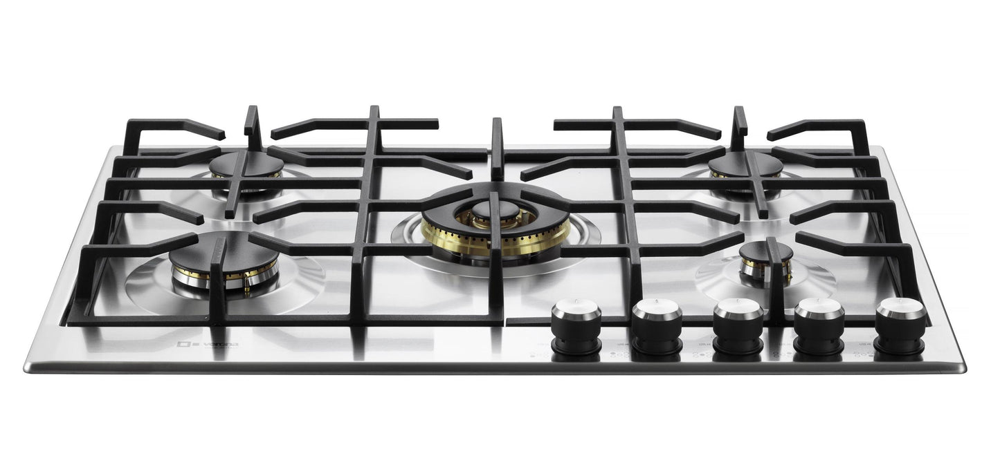 VDGCT530FSS Verona 30" Designer Gas Cooktop-Brass Burners SS
