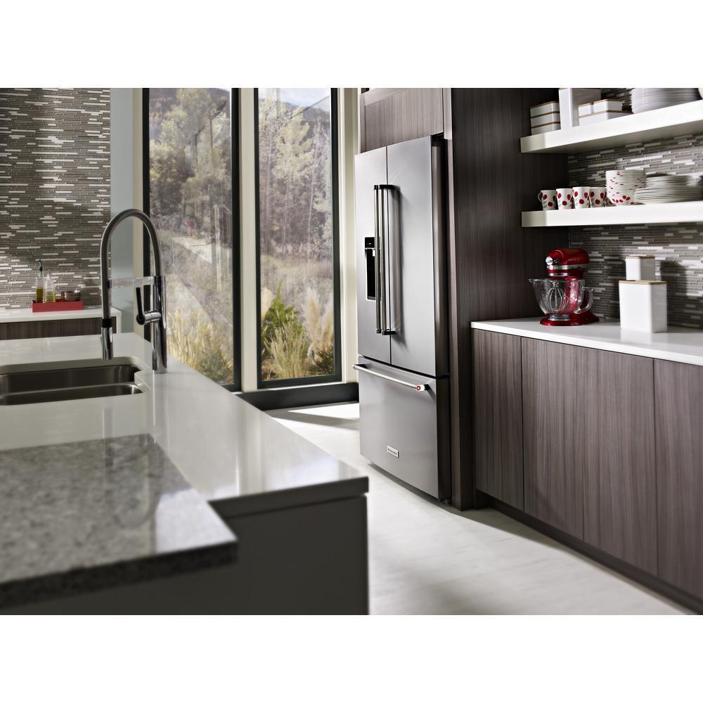 Kitchenaid 23.8 cu. ft. 36" Counter-Depth French Door Platinum Interior Refrigerator with PrintShield™ Finish