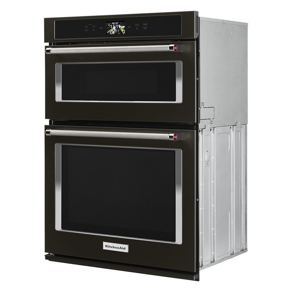 Kitchenaid KOCE900HBS Smart Oven+ 30" Combination Oven with Powered Attachments and PrintShield™ Finish