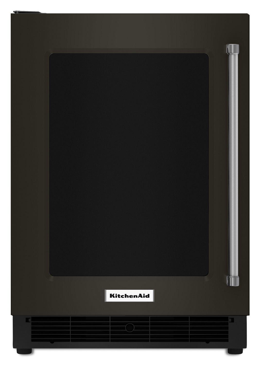 Kitchenaid KURL304EBS 24" Undercounter Refrigerator with Glass Door and Metal Trim Shelves Black Stainless Steel with PrintShield™ Finish