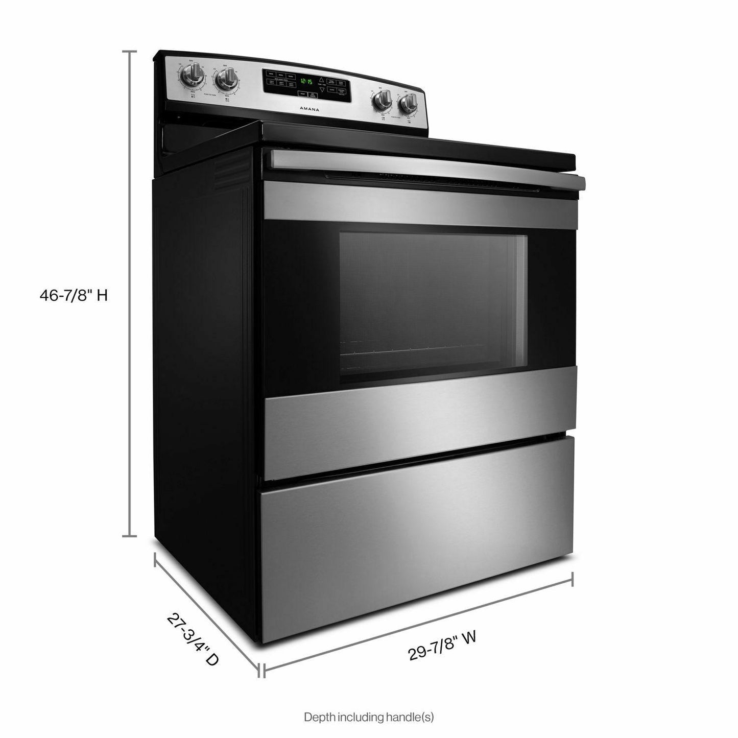 Amana ACR4303MFS 30-inch Amana® Electric Range with Bake Assist Temps - Black-on-Stainless
