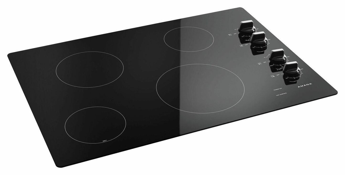 Amana AEC6540KFB 30-inch Electric Cooktop with Multiple Settings - Black