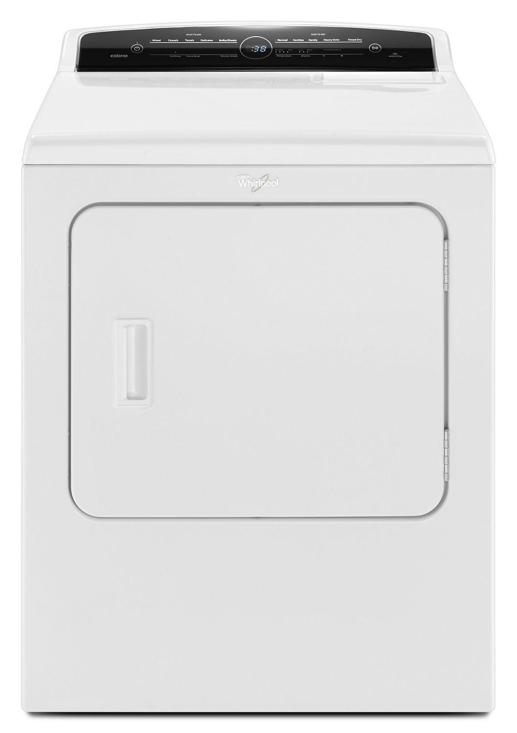 Whirlpool 7.0 cu.ft Top Load HE Gas Dryer with Advanced Moisture Sensing, Intuitive Touch Controls White