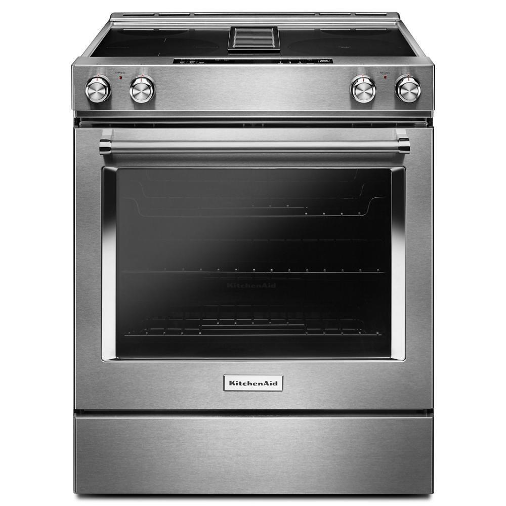 Kitchenaid KSEG950ESS 30-Inch 4-Element Electric Downdraft Slide-In Range
