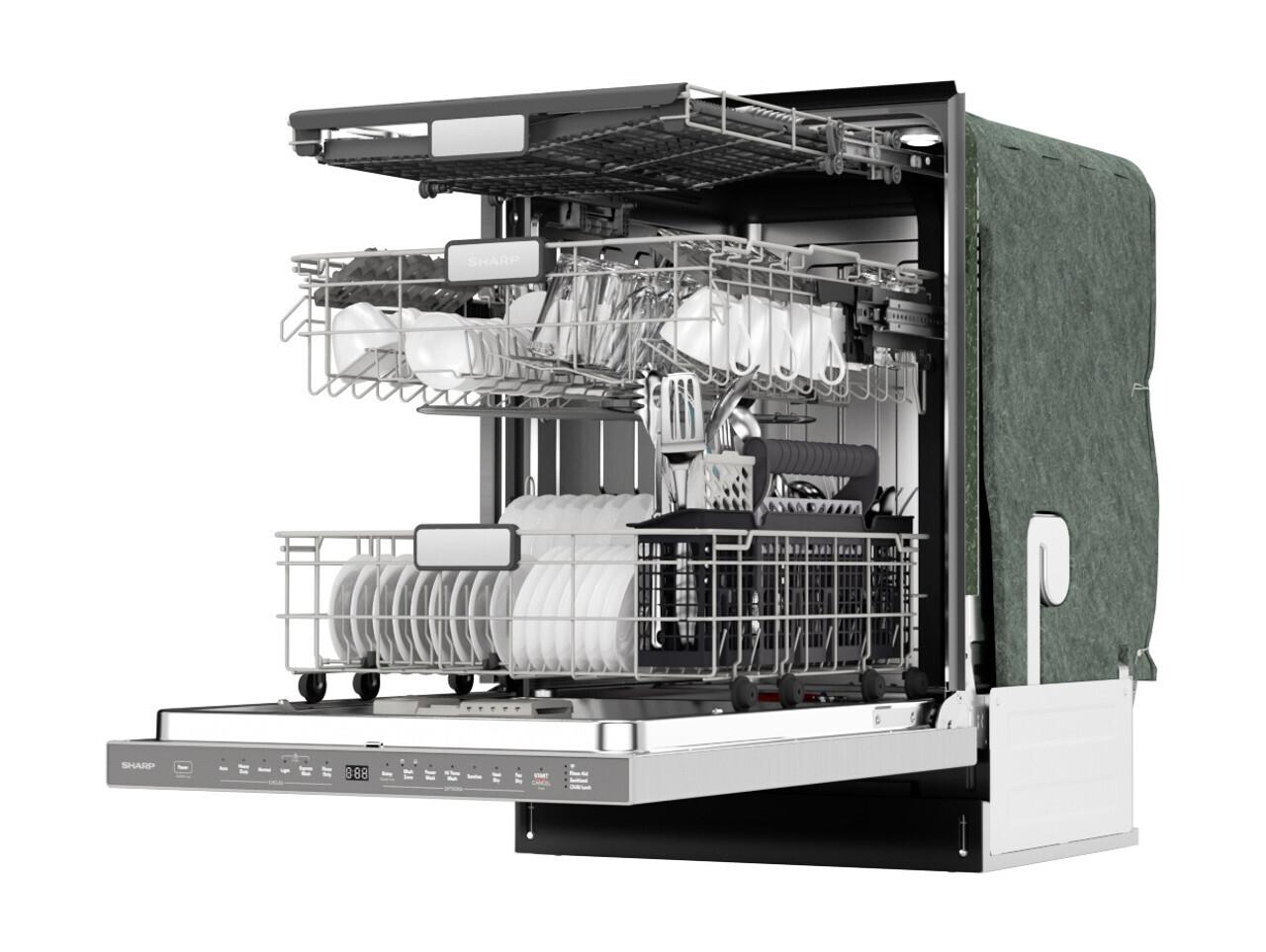 Sharp SDW6767HS 24 in. Slide-In Smart 45 dB Dishwasher