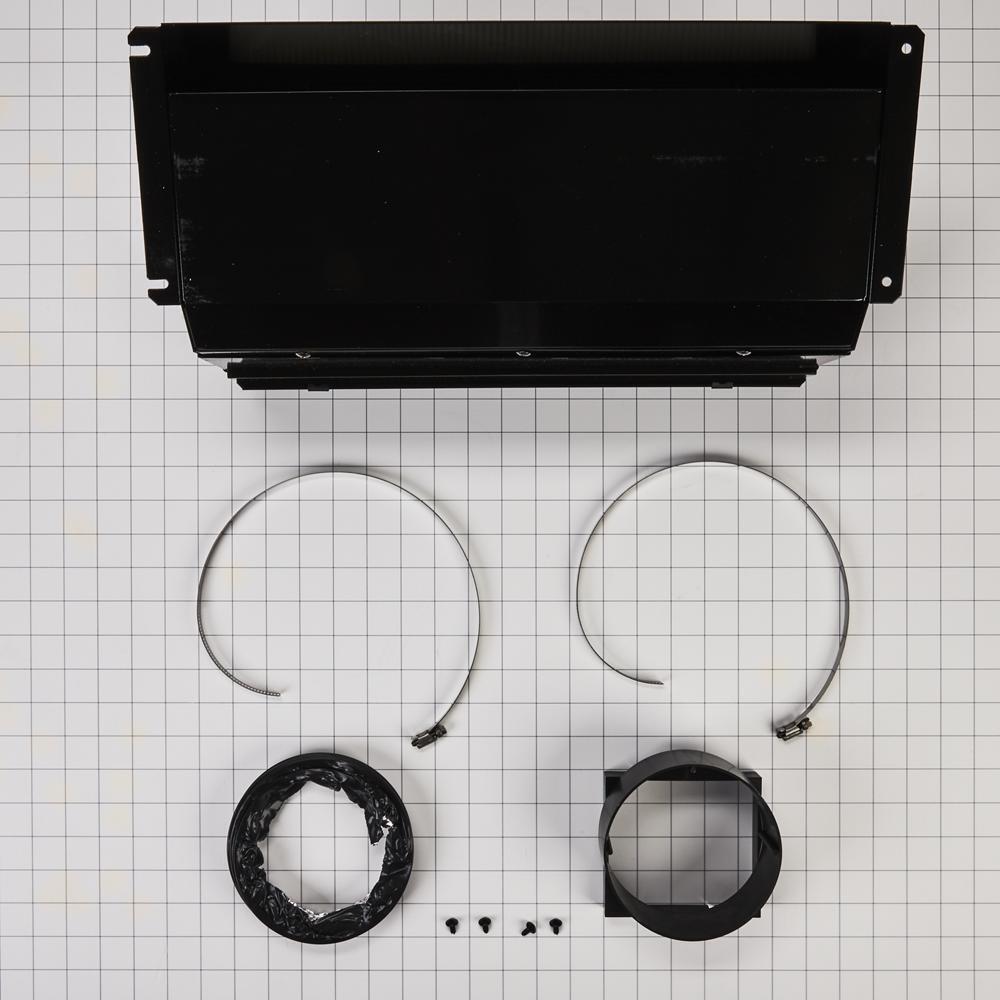 Whirlpool W10620783 Ductless Downdraft Vent Kit, Black, Size: 20" L x 13" W x 12" H