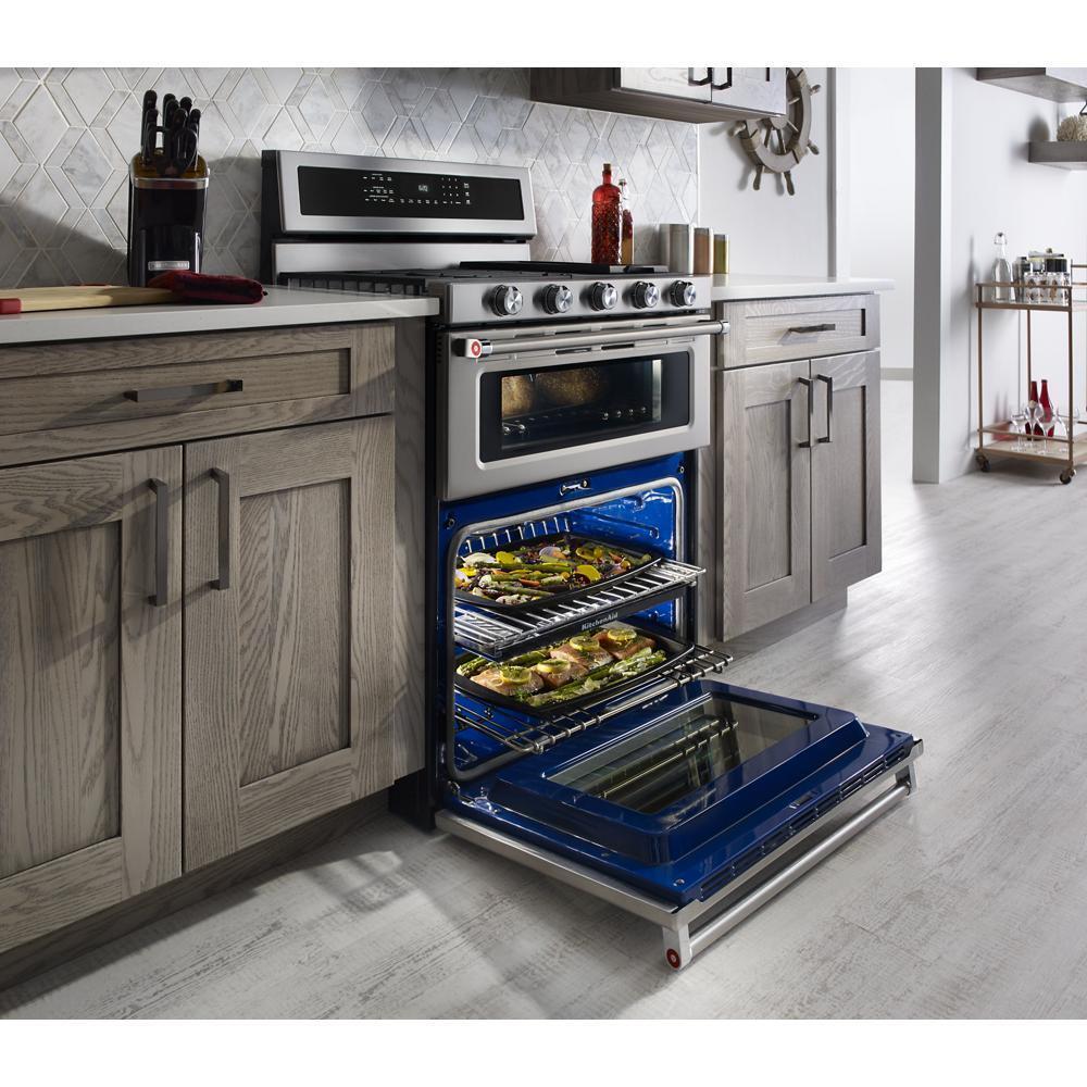 Kitchenaid KFDD500ESS 30-Inch 5 Burner Dual Fuel Double Oven Convection Range