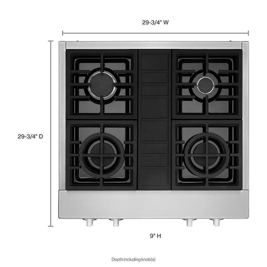 KCGC500JSS KitchenAid® 30'' 4-Burner Commercial-Style Gas Rangetop