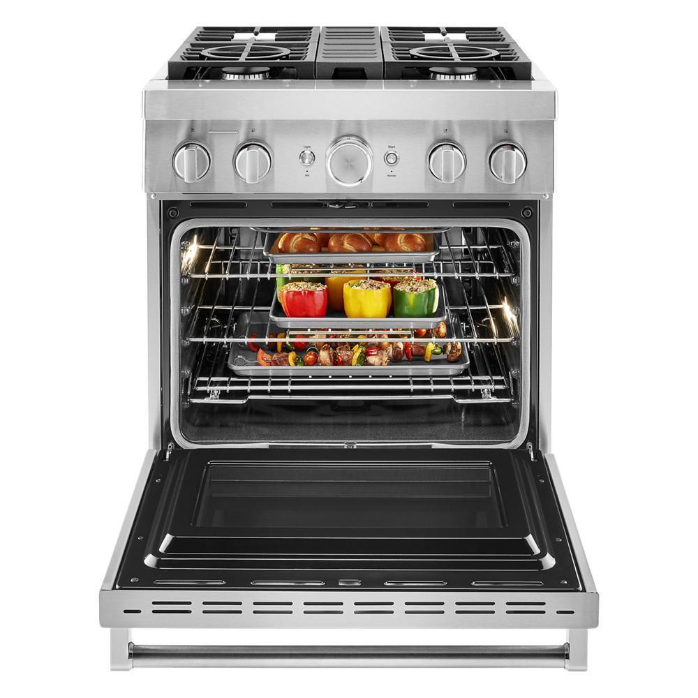 KFDC500JSS KitchenAid® 30'' Smart Commercial-Style Dual Fuel Range with 4 Burners