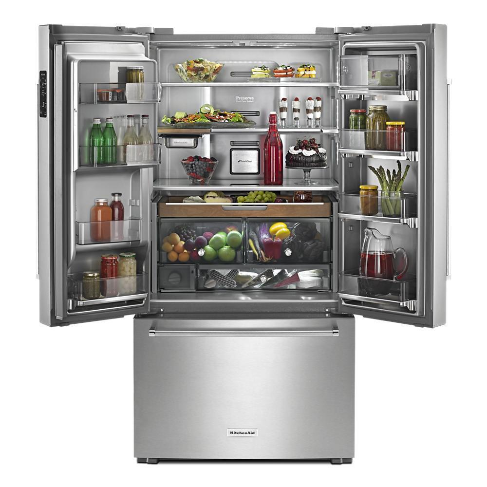 Kitchenaid KRFC704FPS 23.8 cu. ft. 36" Counter-Depth French Door Platinum Interior Refrigerator with PrintShield™ Finish