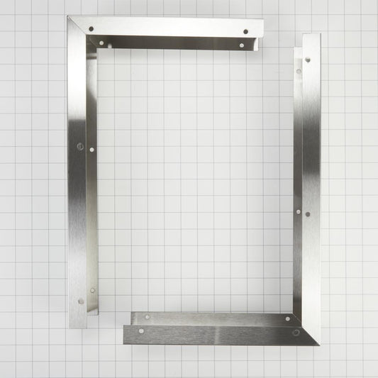 Whirlpool W10164745 3" X 17 1/4" X 11" Over-The-Range Microwave Trim Kit with stainless steel trim pieces, mounting hardware, & instructions