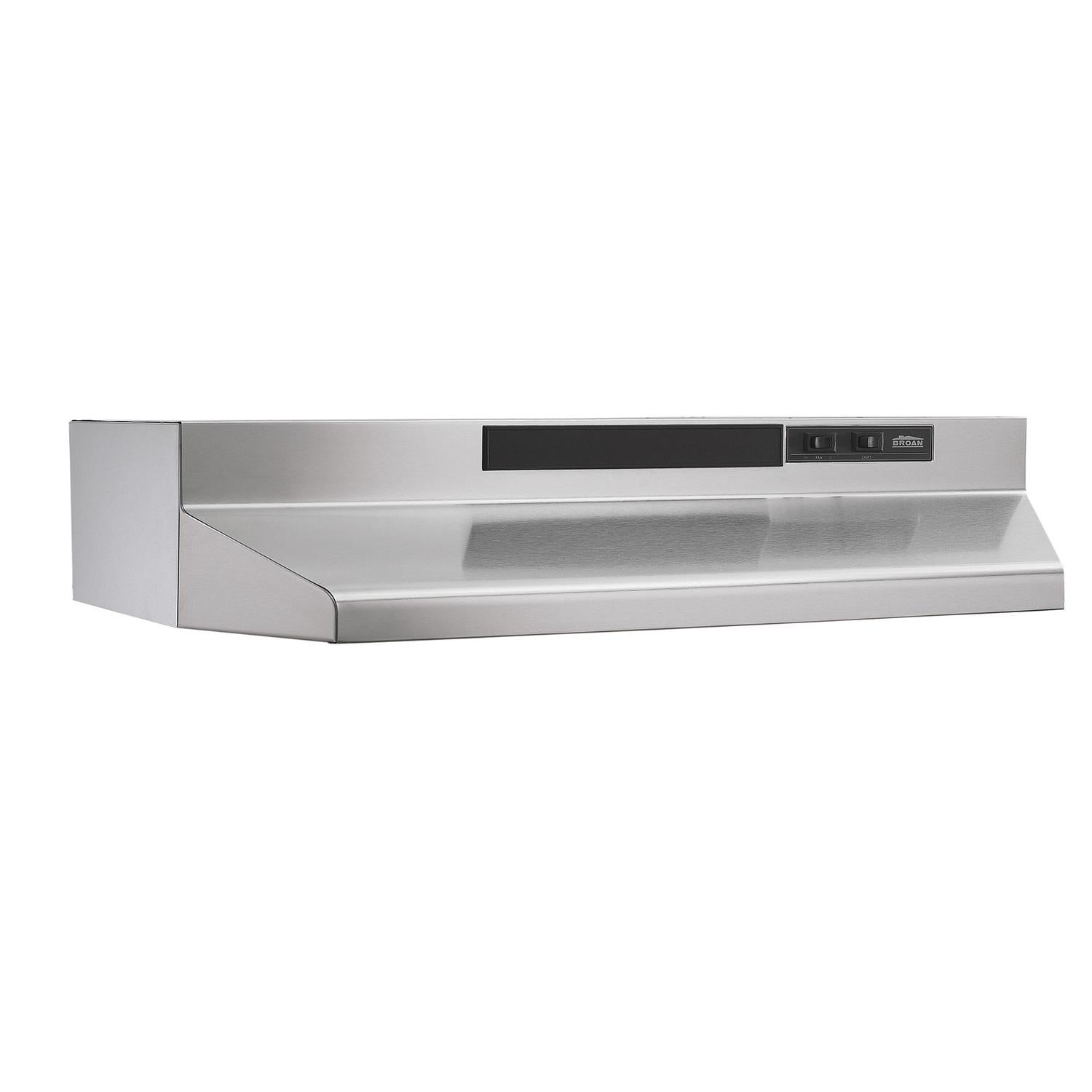 Broan® 30-Inch Convertible Under-Cabinet Range Hood, w/ Easy Install System 260 Max Blower CFM, Stainless Steel