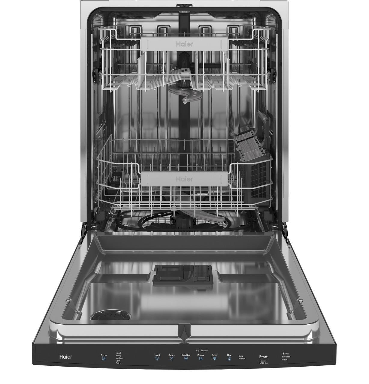 Haier ENERGY STAR® Smart Top Control with Stainless Steel Interior Dishwasher with Sanitize Cycle