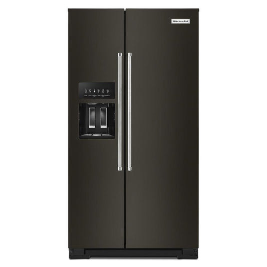 Kitchenaid KRSF705HBS 24.8 cu ft. Side-by-Side Refrigerator with Exterior Ice and Water and PrintShield™ Finish