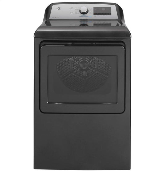 GE® 7.4 cu. ft. Capacity Smart aluminized alloy drum Electric Dryer with Sanitize Cycle and Sensor Dry