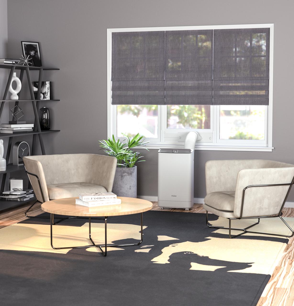 QPCA12YZMW Haier® Portable Air Conditioner with Dehumidifier for Medium Rooms up to 450 sq. ft., 12,000 BTU (8,200 BTU SACC)